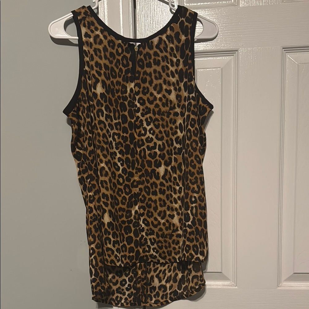 Express Animal Print Sleeveless Blouse